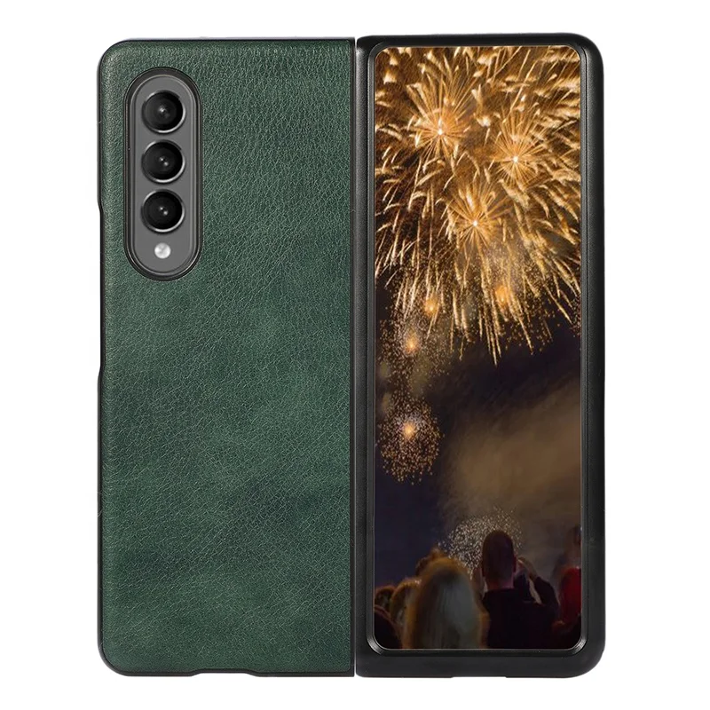 

Wholesale On Stock PC PU Hybrid Mobile Phone Case Flip Cover Genuine Leather Back Cover for Samsung Galaxy Z Fold 3, Multi colors