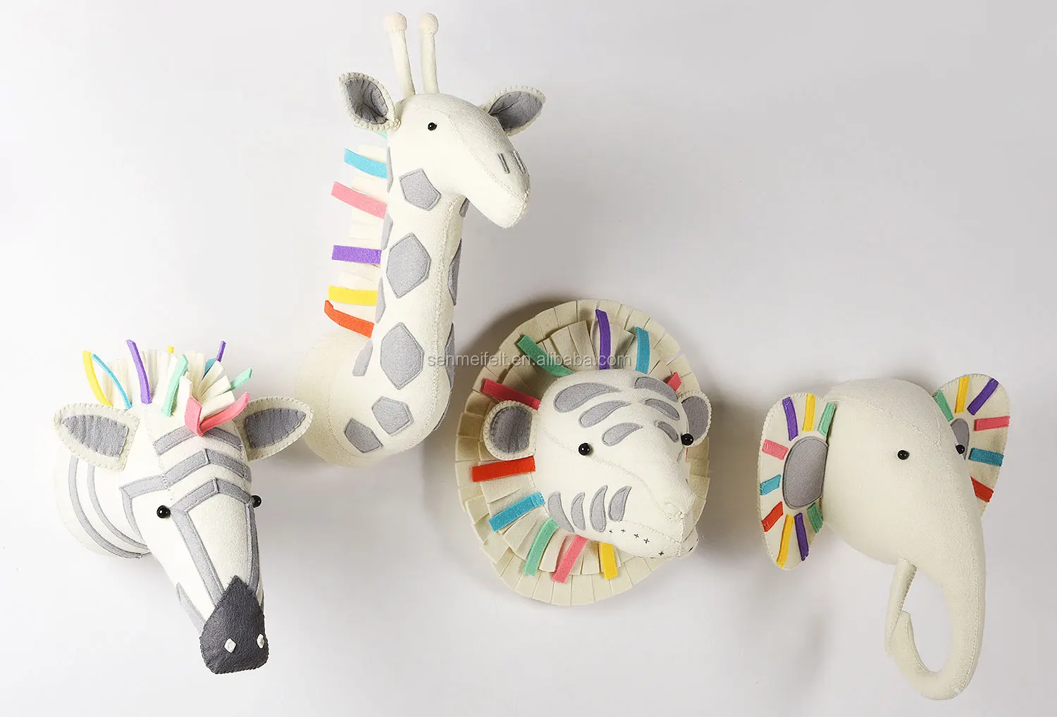 Home And Nursery Decor Felt Animal Wall Mount 3d Animal Head Wall Mount