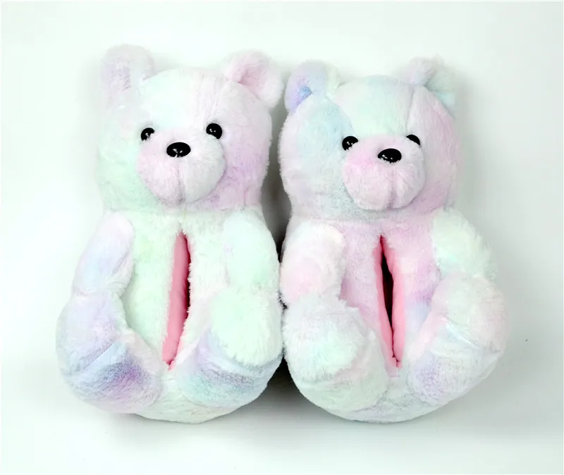 

washable lovely fur bear slipper for people, 16 colors