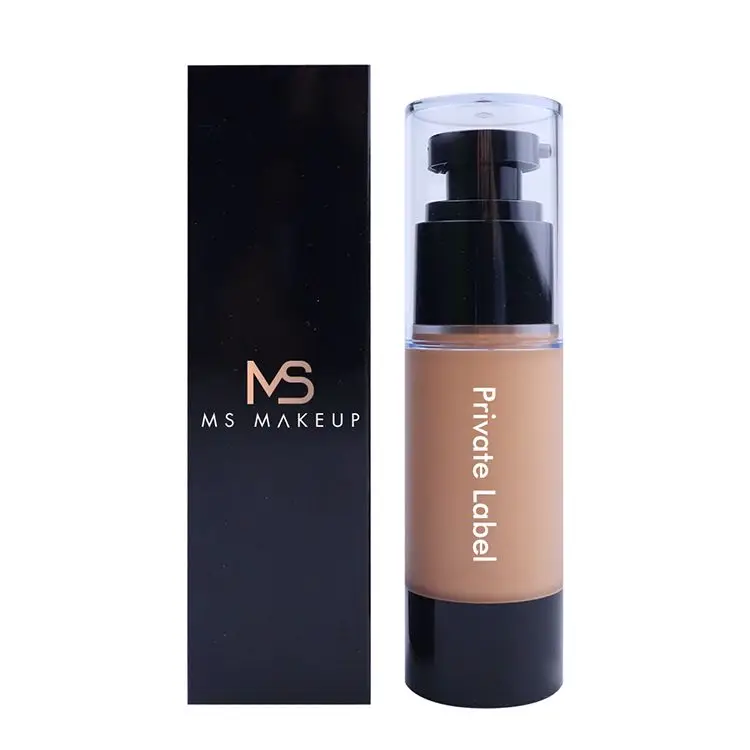 

Ms Makeup Cosmeticoem Odm Vegan Black Round Tube Oil Free Matte Fit Me Full Coveragecream Private Label Makeup Liquid Foundation, 9 colors