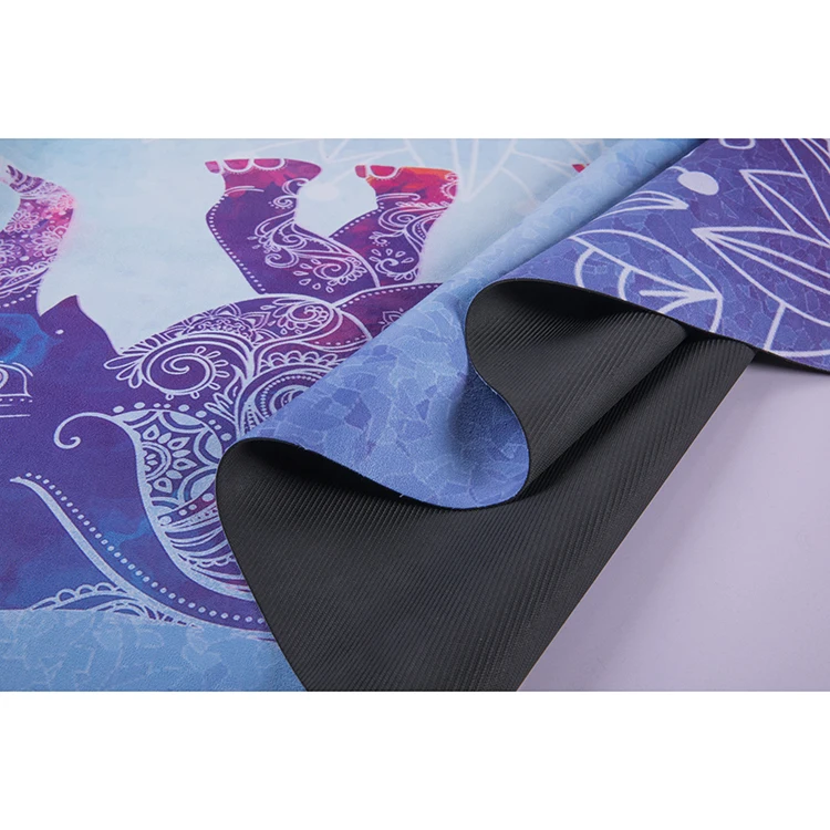 Microfiber Custom Print Natural Eco Friendly Printed Folding Nude Suede Rubber Yoga Mat