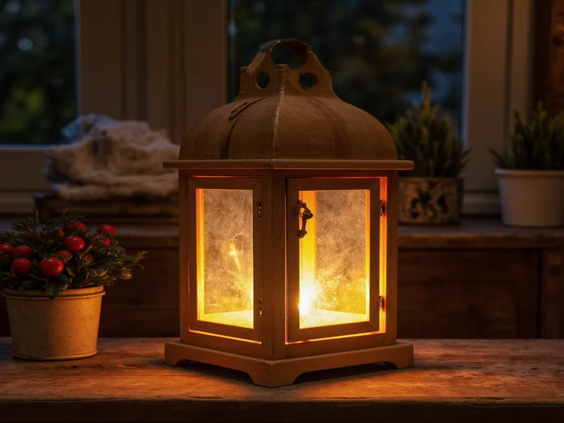 Properly constructed diy lantern showing safety features