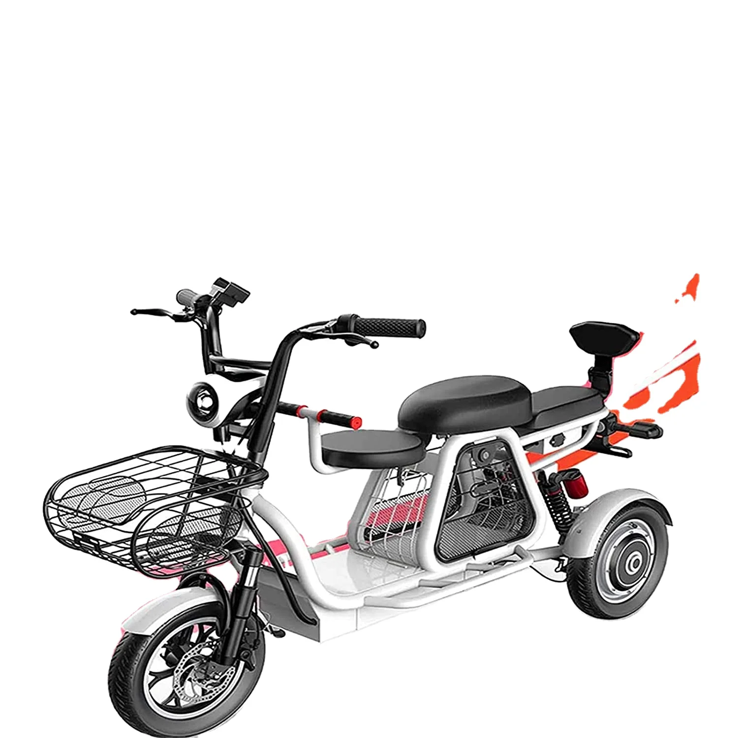 

Bike 3 Wheel Electric Bikes for Adult with 500W 48V 8A 12'' Mountain Electric Scooter with Electric Lock Fast