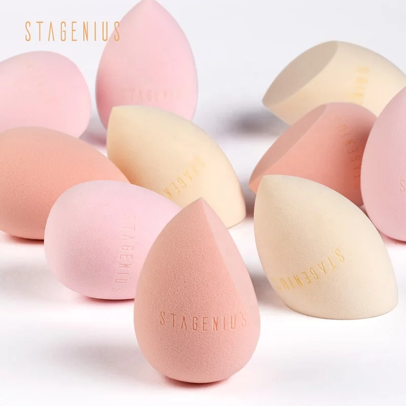 

STAGENIUS Brand Owner Wholesale Super Soft Waterdrop Latex Free Cosmetics Beauty Makeup Sponge Egg Blender, 3 color for choose