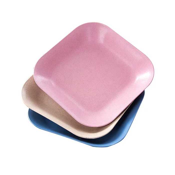 

Wholesale Creative Household Round Plastic Wheat Straw Fruit Candy Tray, Colors