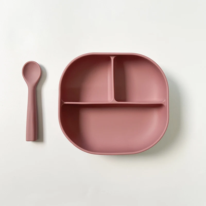 

High quality silicone baby feeding gift set baby silicone feeding set tableware feeding set, Natural