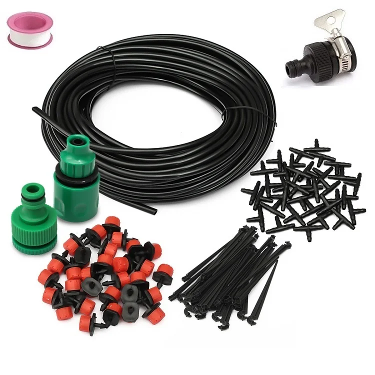 

agriculture drip irrigation pipe kit DIY Saving Water Automatic Irrigation Equipment Set, Black