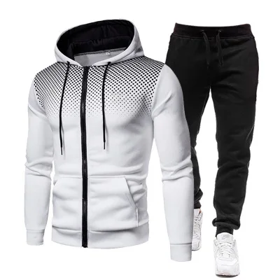 

Coldker Autumn Winter Men Sets Gradient Sportswear Men's Plus Full-Sleeved top+Outdoor Sports Pants Tracksuit Men Clothing, As show