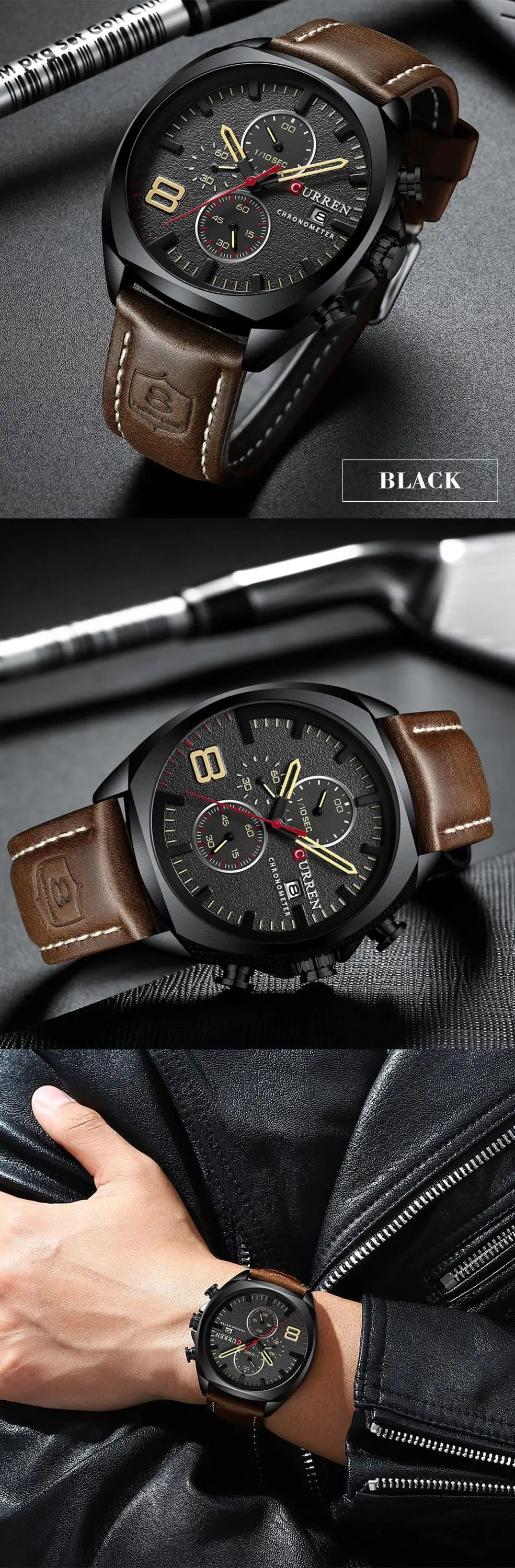 CURREN 8324 Homens Relógios De Luxo Popular Analógico 30M À Prova D' Água Quartz Watch Sport Relógio De Pulso Relogio masculino
