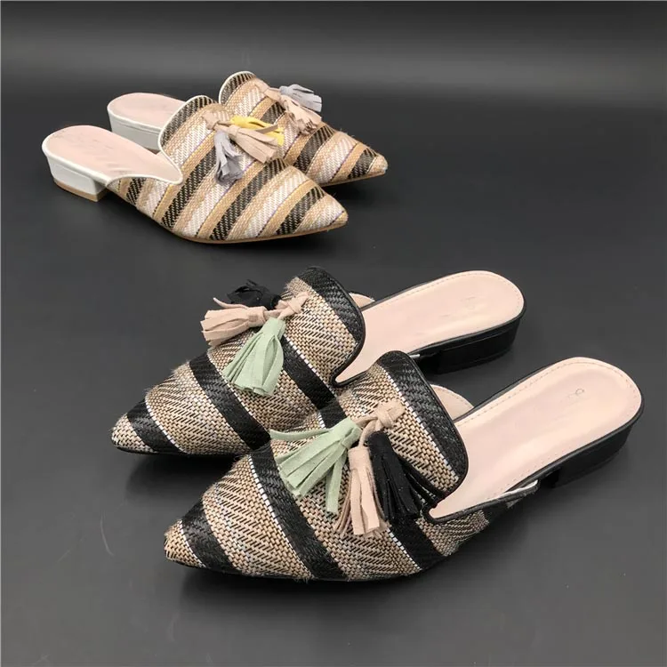 

Ladies pointed toe flat mules slippers sandals for women