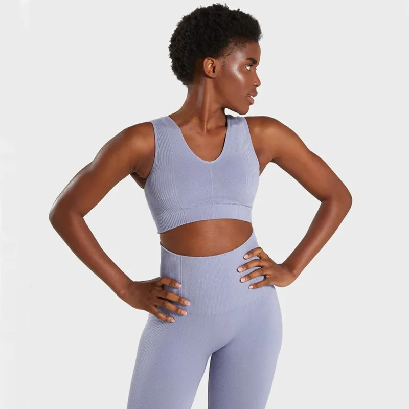 

Yoga set quick-drying high waist sports fitness yoga pants women's leisure shockproof sports bra set