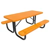 Custom Make Outdoor Park furniture 6 Foot Rectangular Powder Coated Steel Picnic Table