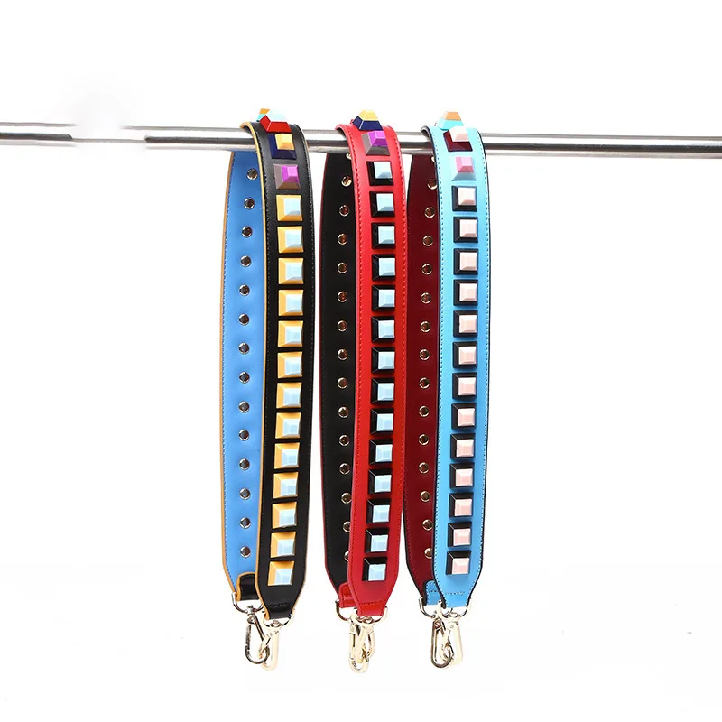 

New Rivet Wide Lengthen three-dimensional Bag Accessories Handbags Shoulder Strap, Multi-colors