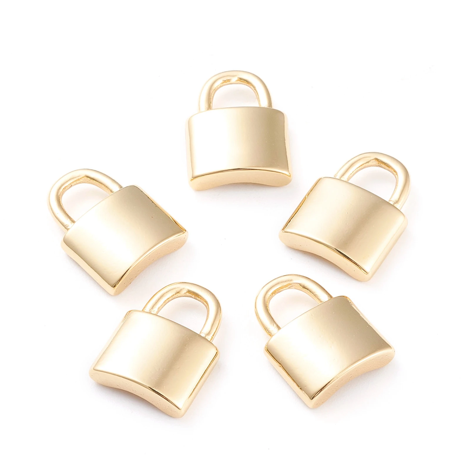 

Pandahall Lock Real 18K Gold Plated Brass Charms