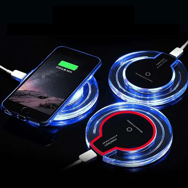 

Wireless Charging Lamp 2020 New Ultra-Thin Wireless Charger Crystal Fast Powerbank Wireless Charging For Mobile Phone Charger