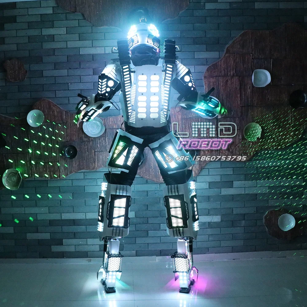 

Night Club LMD Free Shipping Plastic Stilts Walker Robot Led Light Costume Ballroom Props