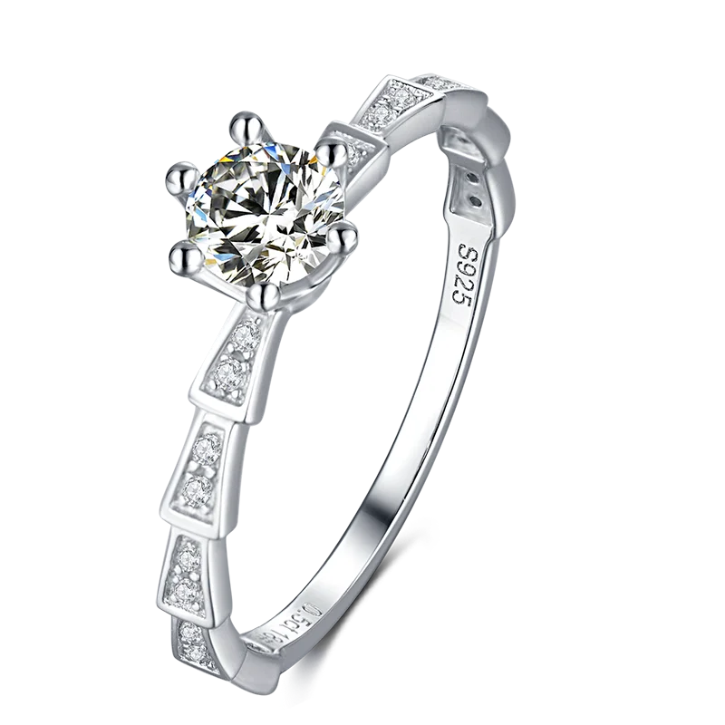 

KRKC fashion 925 sterling silver rings women moissanite carat diamond couple engagement promise ring ladies wedding ring
