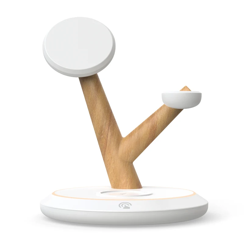 

Tree 2021 New Arrival LED Lamp Magsaf Stand 3 in 1 Magnetic Wireless Charger for iPhone 13 Airpods iWatch