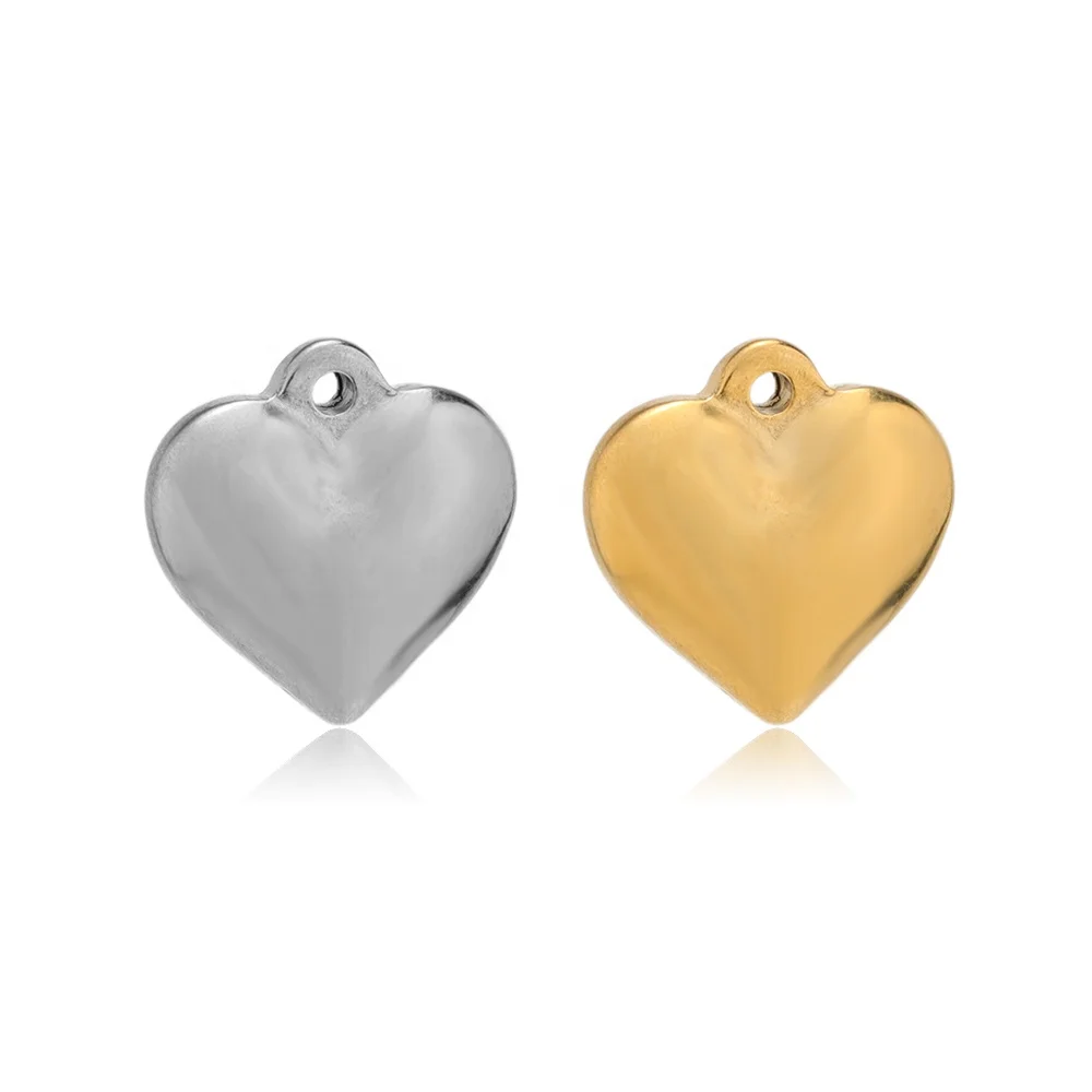 

5Pcs Stainless Steel Oil Pressure Loving Heart Cute Charms Pendants For DIY Jewelry Findings Necklace Materials Wholesale