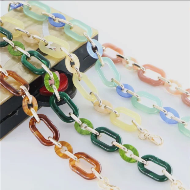 

Candy Color Acrylic Handbag Accessories Chain Transparent Purse Sling Messenger Crossbody Bag Straps, As picture