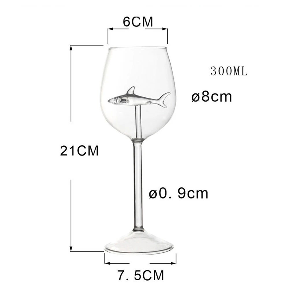 We Love Animals NEW Hot Selling Novelty Shark Wine Goblet Shark Wine Glasses