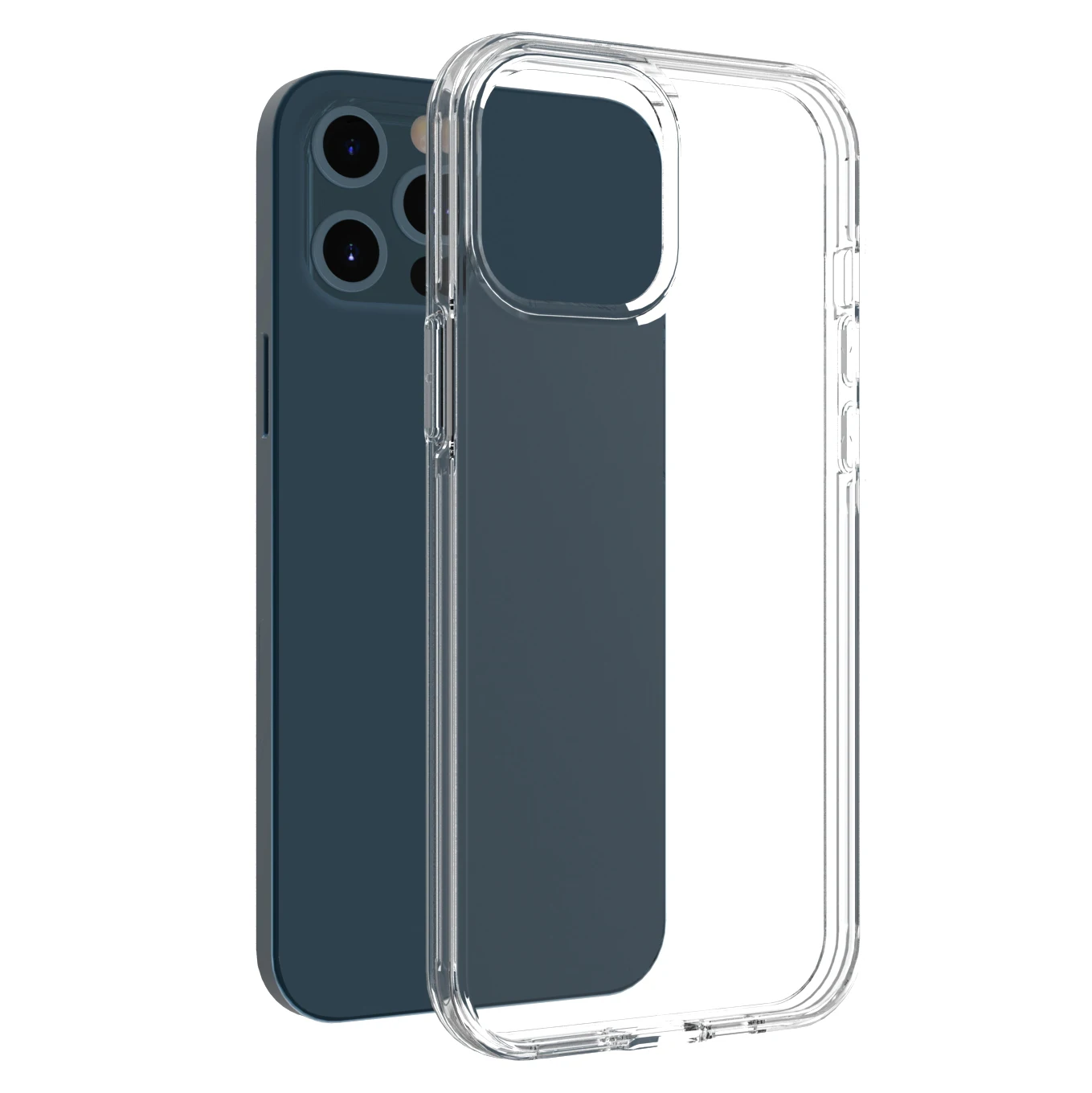 

shockproof hybrid 2 in 1 combo shell pc tpu clear phone case cover for iphone 11 12 pro max, Transparent, tpu gradient, pc gradient, etc