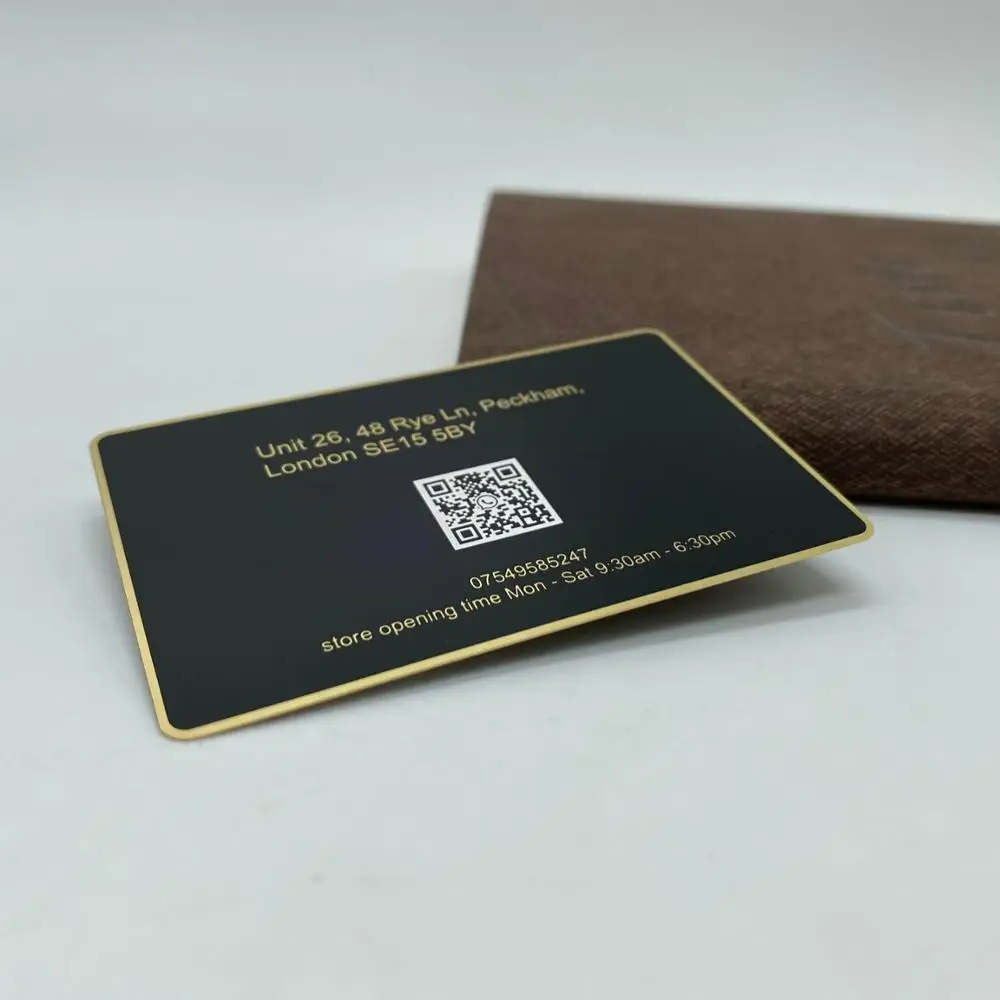 

DU stainless steel gold and black metal cards, Cmyk color or pantone color