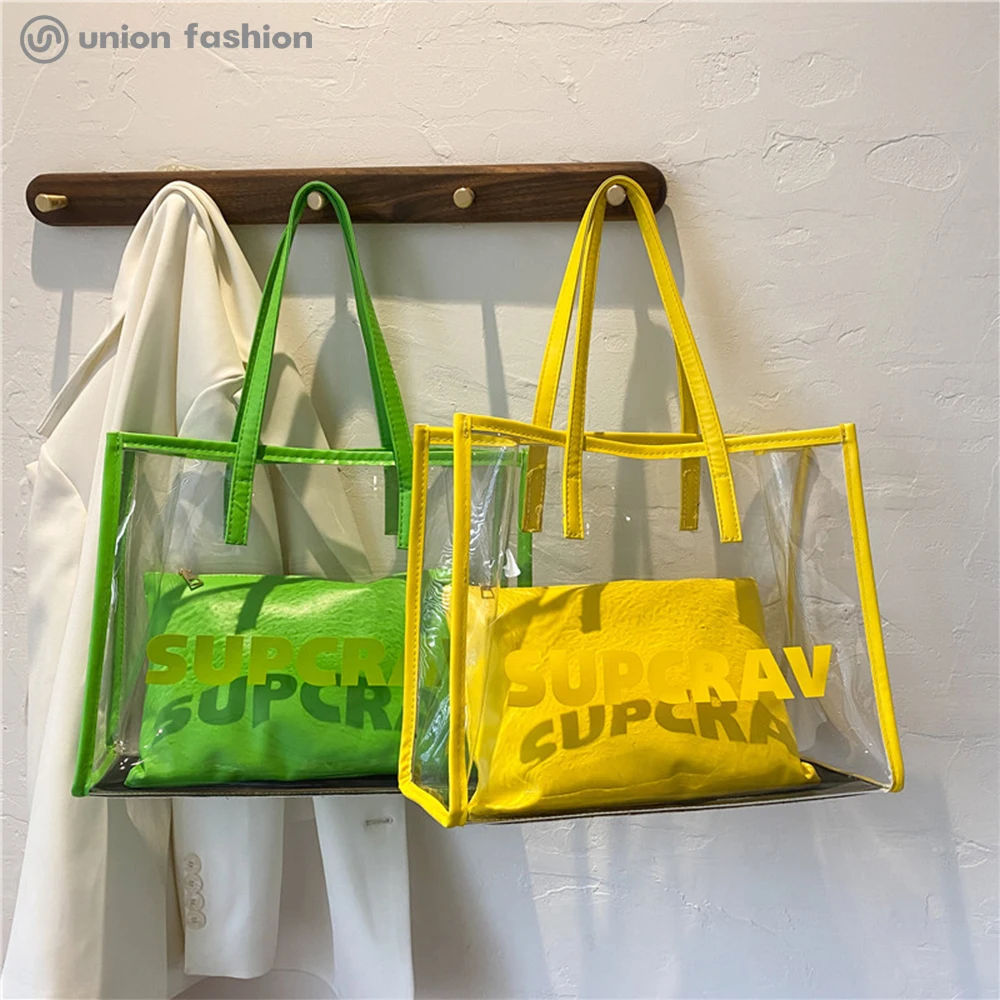

Low MOQ Cheap Simple Jelly Beach Shopping Tote Bag Purse And Handbag, Black/white/yellow/green