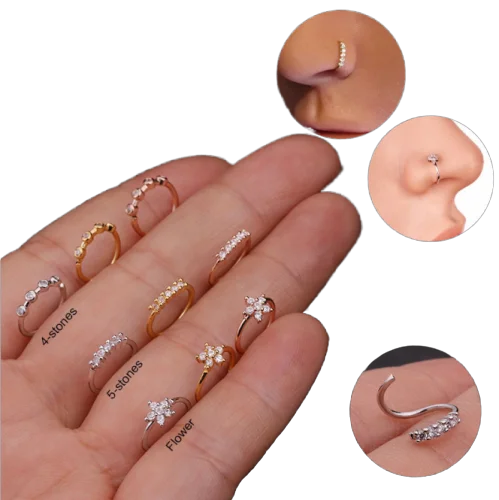 

New copper flower female Body Piercing Jewelry nose rings nose piercing, Silver, gold, rose gold