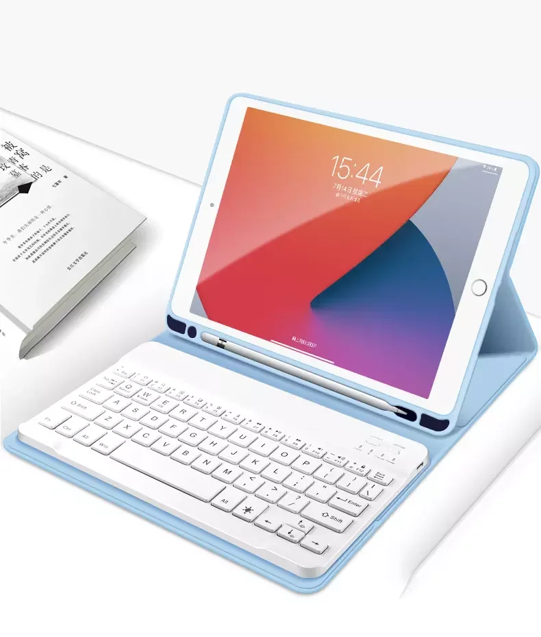 

Ultra-Thin tablet case with keyboard for iPad 10.2 2019 with pencil Holder