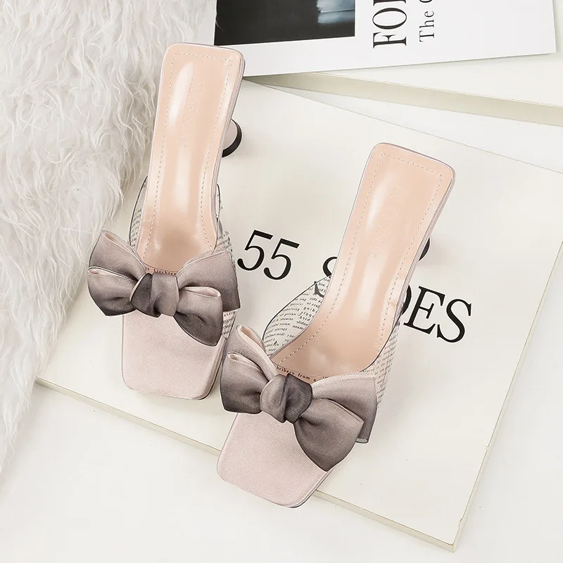 

2020 High Heels sandals for women and ladies Open Toed Women Sandals Bowknot Women's Slippers 6.5CM, Picture
