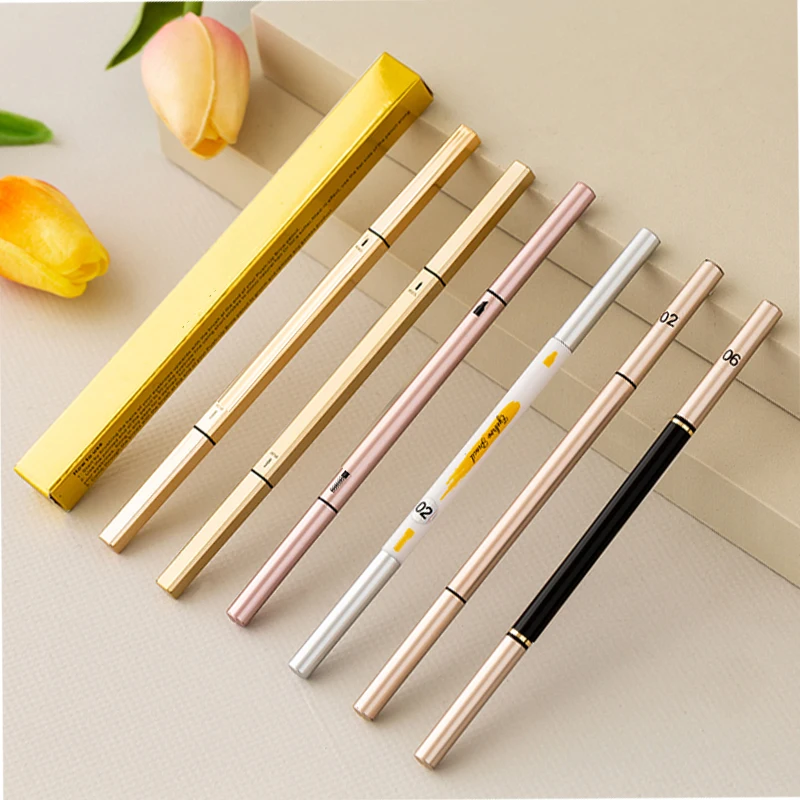 

Factory Professional OEM Private Label Gold Waterproof Brow Pen Eye Brow Eyebrow Pencil, 5 colors