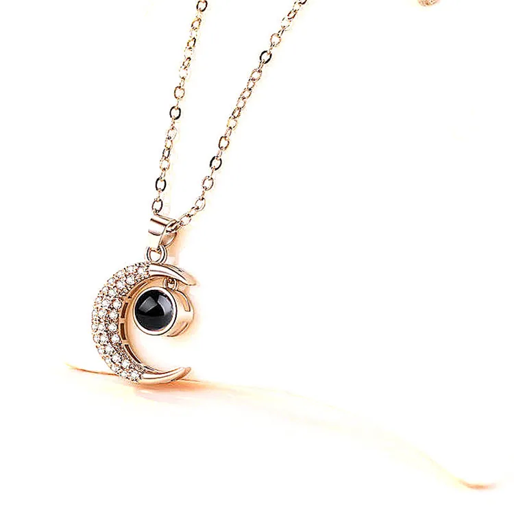 

Good Price wrapped moon necklace star Rose gold necklace north star pendant necklace, Picture color