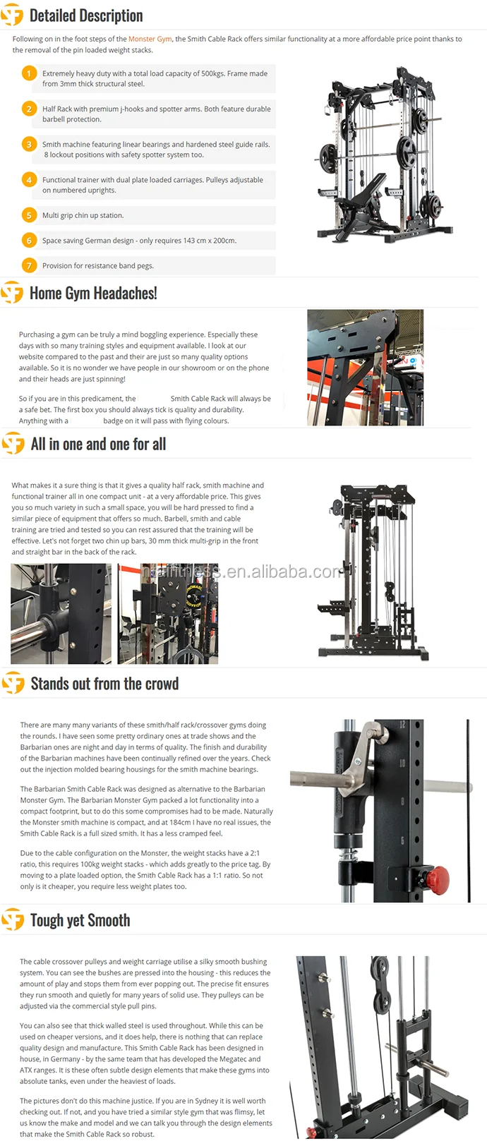 barbarian smith cable rack power squat rack