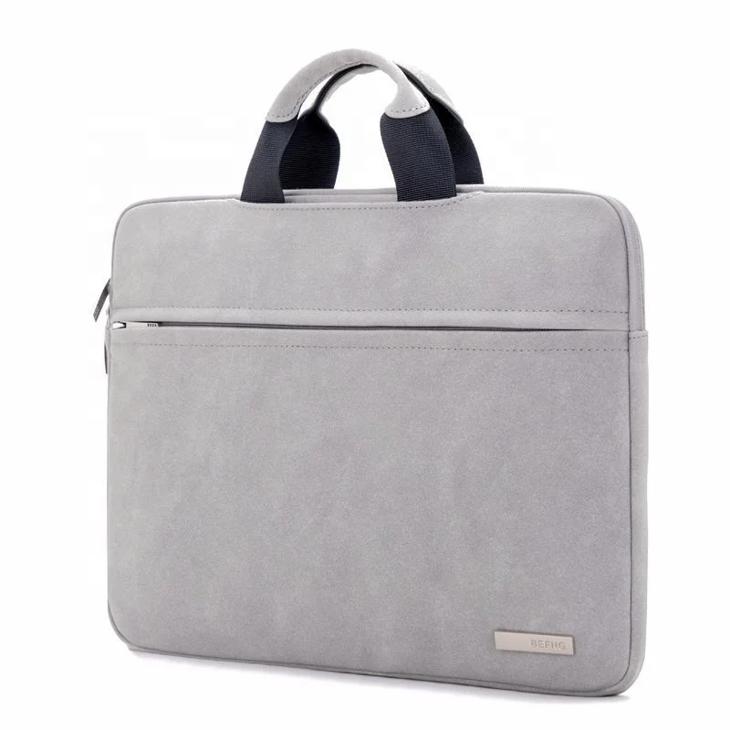 

13 inch Business Suede PU Portable Lightweight Tablet Case Laptop Bag