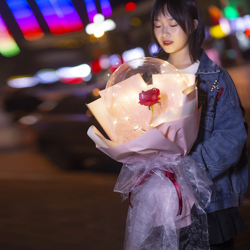 NEW Commercial LED Luminous Balloon Rose Bouquet lights for Valentines day