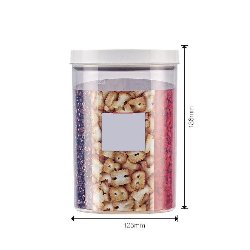 

Hot Sale Transparent Plastic 1500 ML Food Storage Jar For Refrigerator Storage Food With Locked Lid