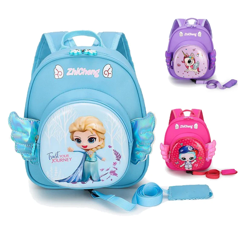 

2021 Girl Bookbags With Tow Rope Cartella Kids Mini Backpack For Kids Kindergarten Quicksand School Bags Bright Kids Backpack, Customized color