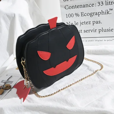 Osgoodway2 Funny pumpkin shape cute personality girls chain crossbody bag ladies casual handbags