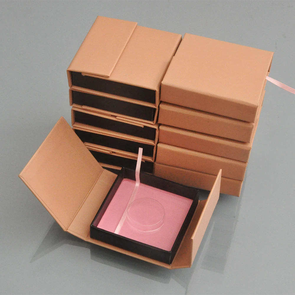 

10pcs/pack wholesale eyelash packaging box lash boxes package custom logo faux cils 25mm mink eyelashes brown square case vendor