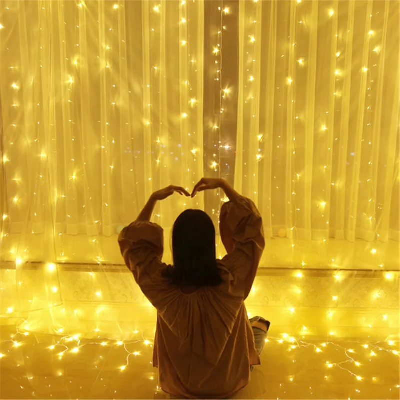 150 LED Christmas Twinkle Star Window Decoration Waterfall Fairy String Led Curtain Light For Indoor