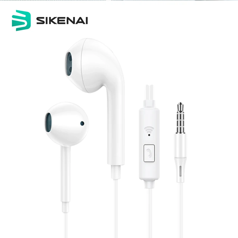 

Sikenai Hands Free Headphone Earbuds With Microphone 3.5mm Wired Earphones