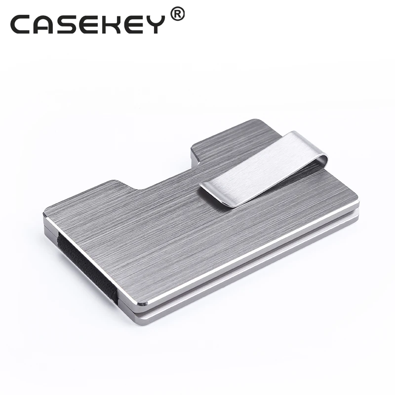 

Casekey lightweight RFID Metal brushed Aluminum Wallet Money Clip Minimalist Credit Multi Card Holder, Customized colors
