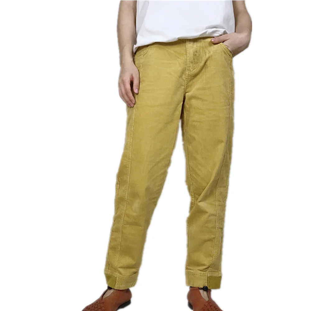 

Sell Well Baggy Jeans Solid Yellow Pants Cotton Plus Size Men's Jeans