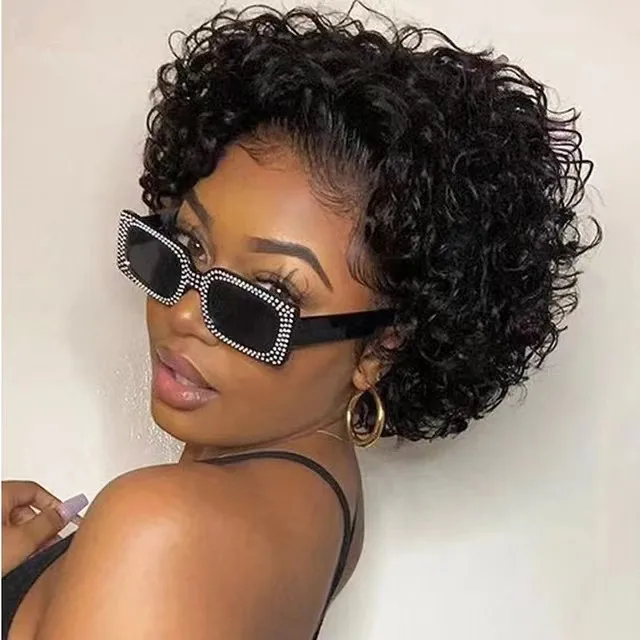 

Wholesale Price Pixie Cut Short Lace Frontal Wig Bleached Knots 13x1 Perruque Pixie Curls Pixie Cut Human Hair Wig