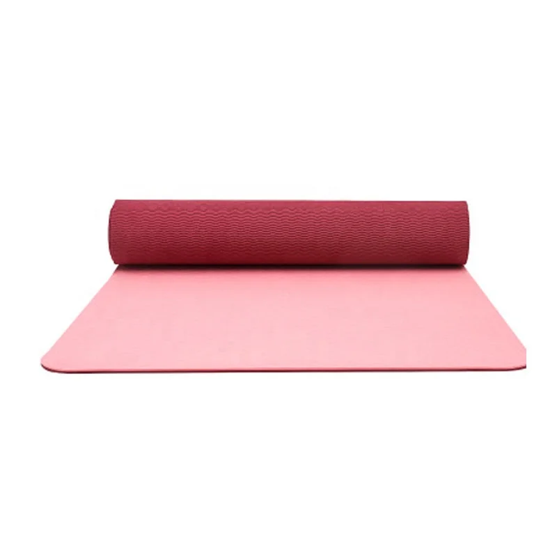 

fashion tpe yoga mat 2 sided yoga mat, Grey/ red/ pink