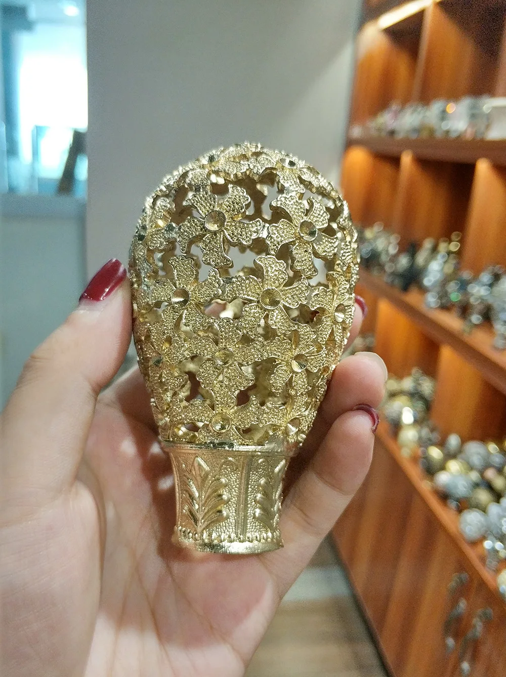 Wholesale Curtain Rod Price Gold Color Metal End Caps Finial Curtain