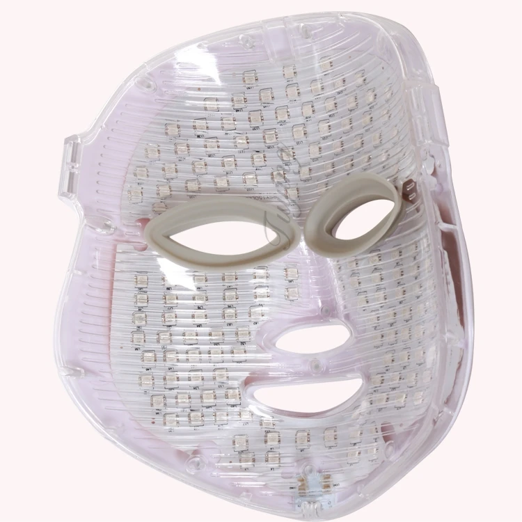 

LED Facial Mask Beauty Skin Rejuvenation Photon Light 7 Colors Mask with Neck Therapy Wrinkle Acne Tighten Skin Tool, White