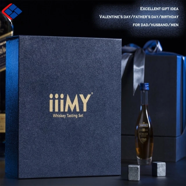 
2021 new High-end Whiskey Stones Gift Set 8 Whiskey Stones with 1 velvet bag 2 Delicate Whiskey Glass in Color Wooden Box 