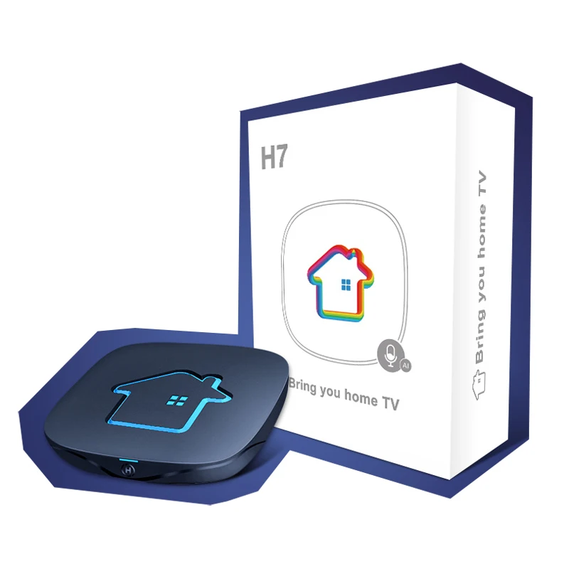 

HTV H7 Brazilian TV box with Android 9.0 Smart BOX TV Amlogic S905X3 2.4G n 5G Dual wifi Portugal Brasil box, Black
